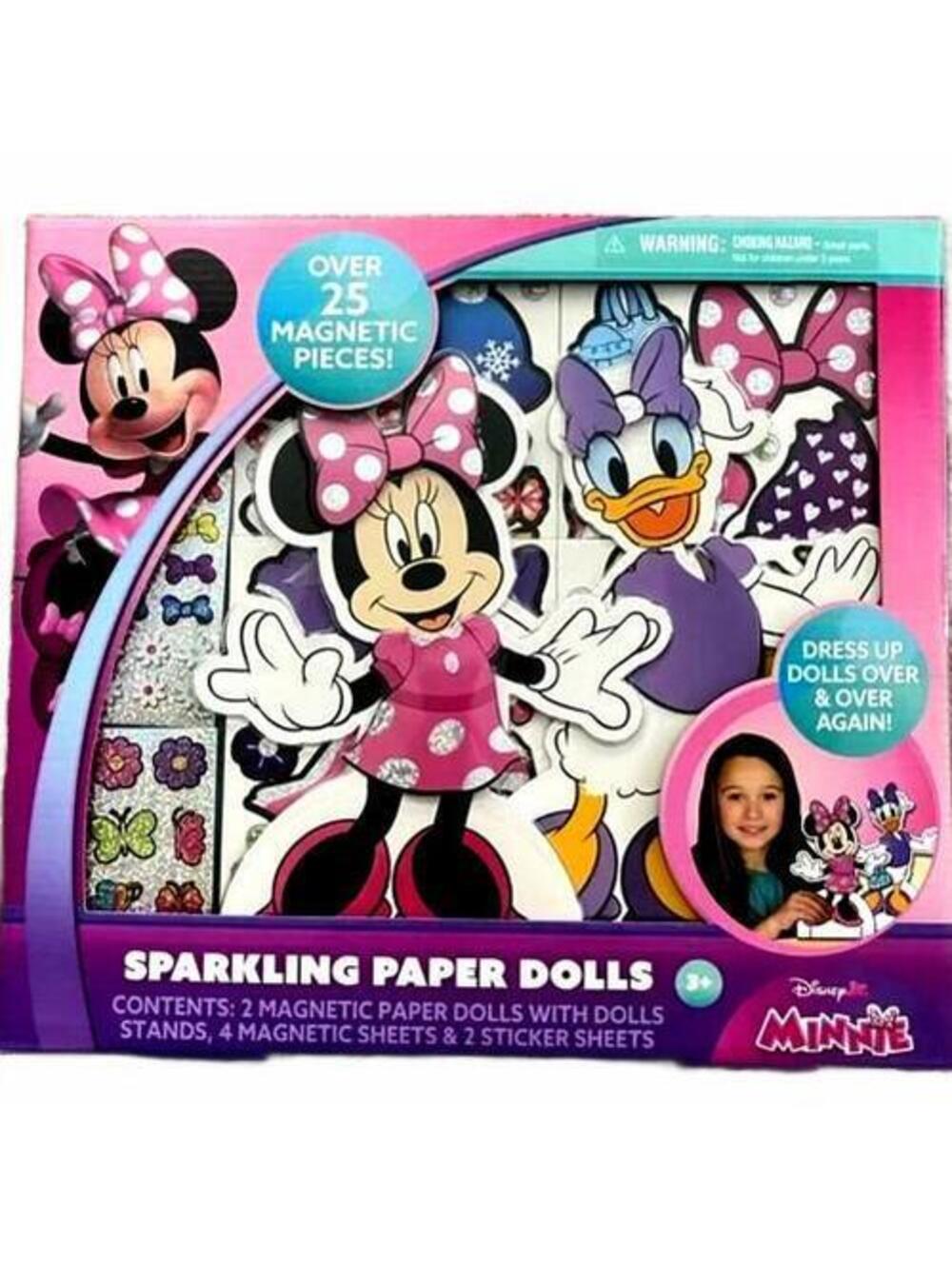 minnie & daisy, sparkling magnetic paper dolls, 25+ pcs